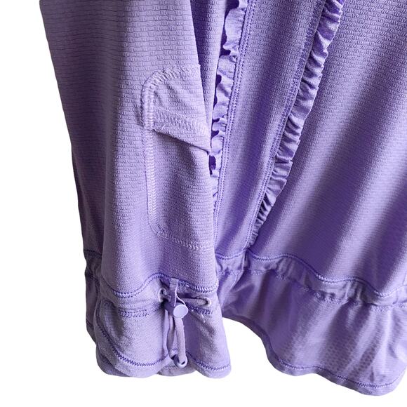 Lululemon Mind Over Matter Tank Top Grapeseed Size 6 Periwinkle Ruffle Racerback - Picture 5 of 16